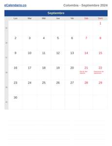 Calendario 2024 Septiembre