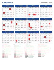 Calendario 2027